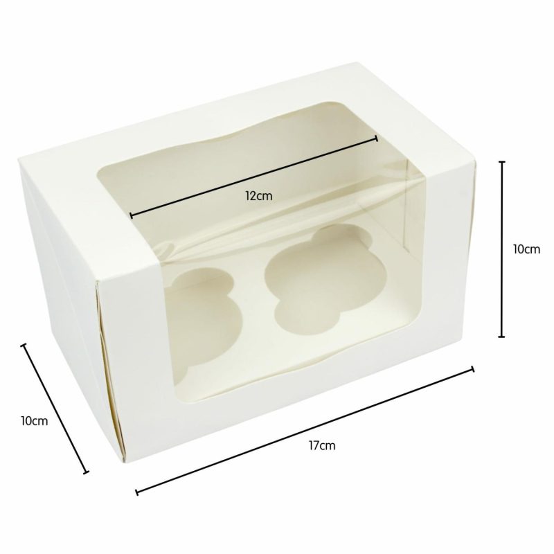 Cake Boards & Boxes | White Double Cupcake Boxes With Window (Pack Of 3) Baking & Cake Decorating Cake Boards & Boxes