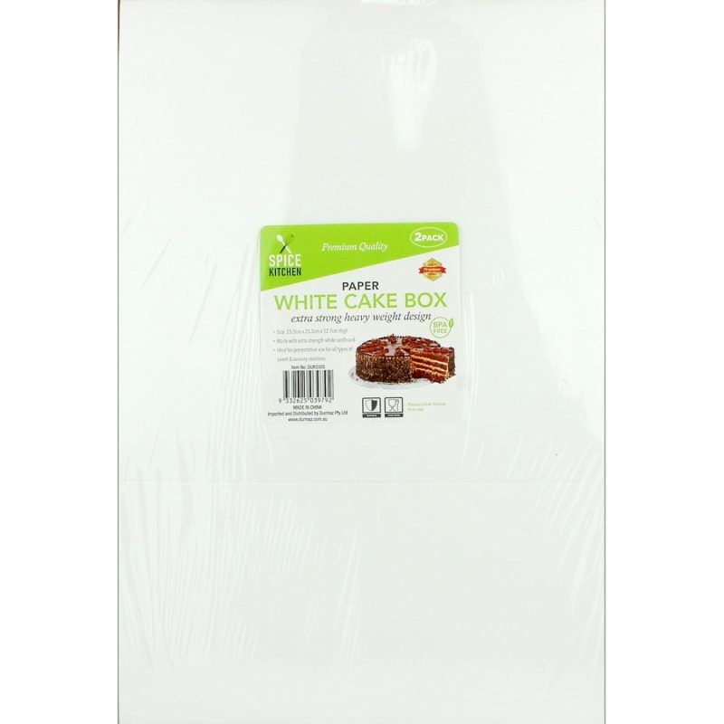 Cake Boards & Boxes | White Square Cardboard Cake Box 25.5Cm Baking & Cake Decorating Cake Boards & Boxes