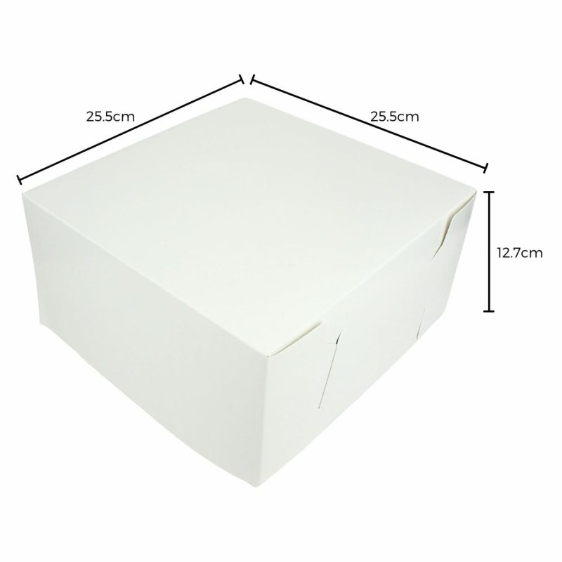 Cake Boards & Boxes | White Square Cardboard Cake Box 25.5Cm Baking & Cake Decorating Cake Boards & Boxes