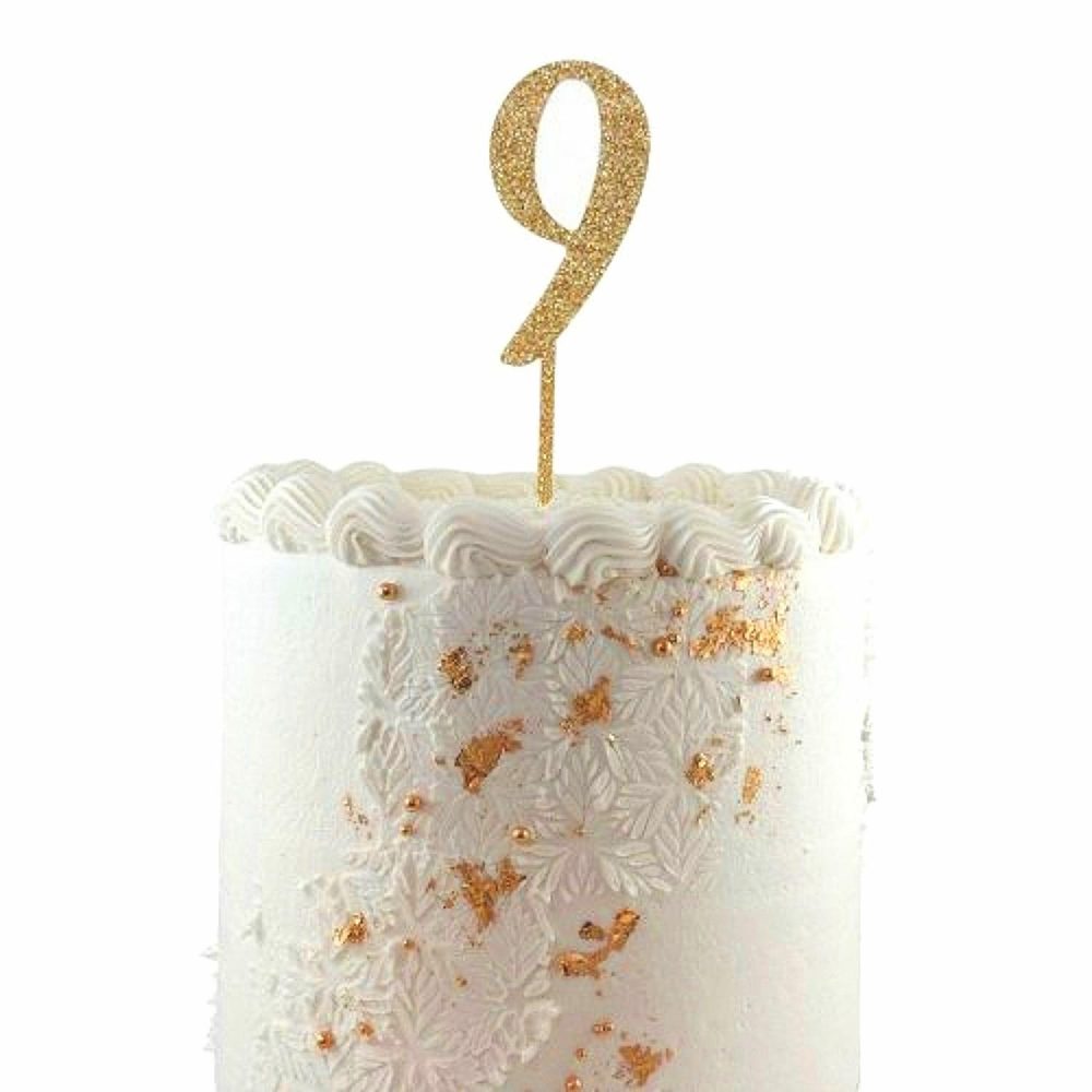 Cake & Cupcake Toppers | Glitter Gold Acrylic Number 9 Cake Topper Baking & Cake Decorating Cake & Cupcake Toppers