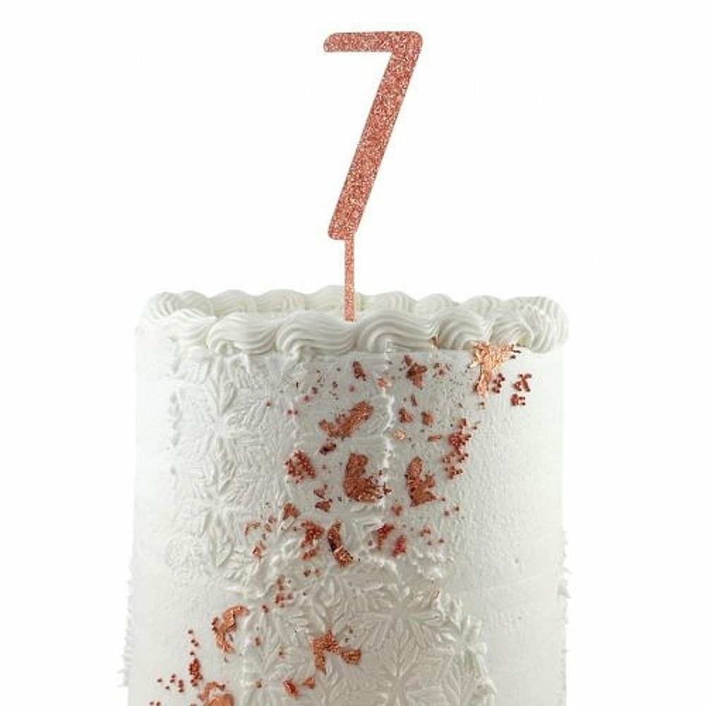 Cake & Cupcake Toppers | Glitter Rose Gold Acrylic Number 7 Cake Topper Baking & Cake Decorating Cake & Cupcake Toppers