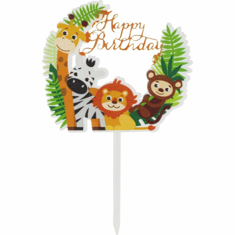 Cake & Cupcake Toppers | Jungle Animal Happy Birthday Cake Topper Baking & Cake Decorating Cake & Cupcake Toppers