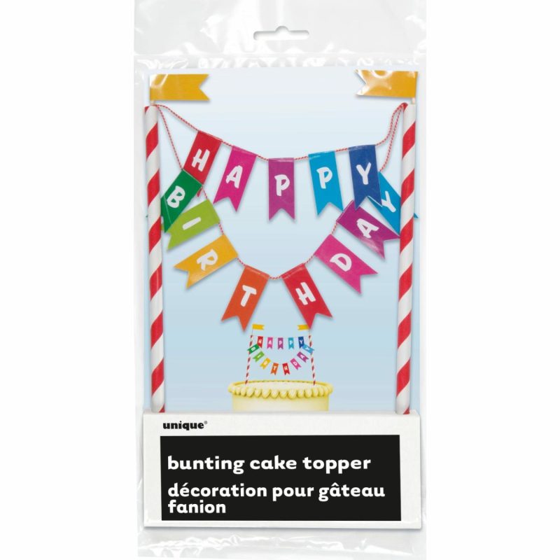 Cake & Cupcake Toppers | Rainbow Ribbons Happy Birthday Bunting Cake Topper Baking & Cake Decorating Cake & Cupcake Toppers