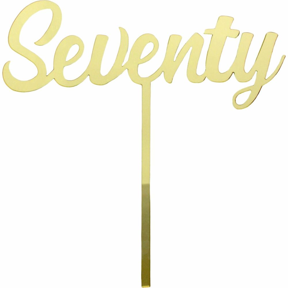 Cake & Cupcake Toppers | Seventy Gold Acrylic Cake Topper Baking & Cake Decorating Cake & Cupcake Toppers