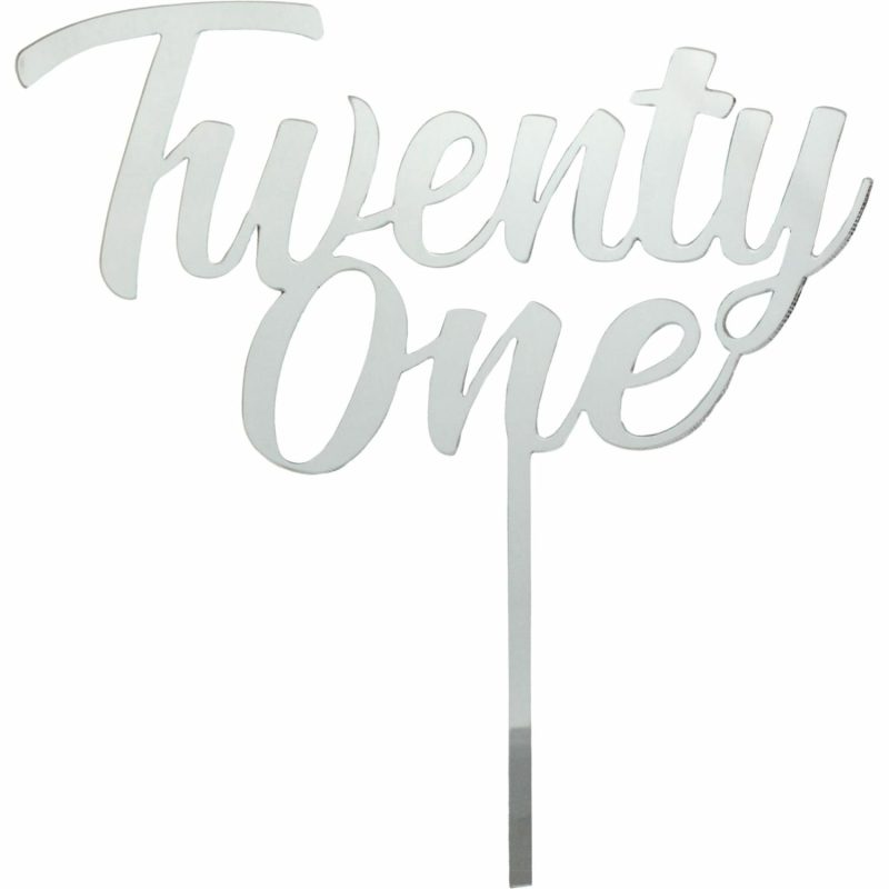 Cake & Cupcake Toppers | Twenty One Silver Acrylic Cake Topper Baking & Cake Decorating Cake & Cupcake Toppers