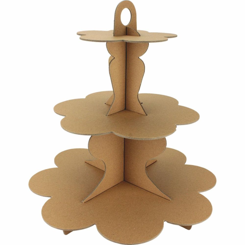 Cake Stands | Brown Kraft 3 Tier Cupcake Stand Baking & Cake Decorating Cake Stands