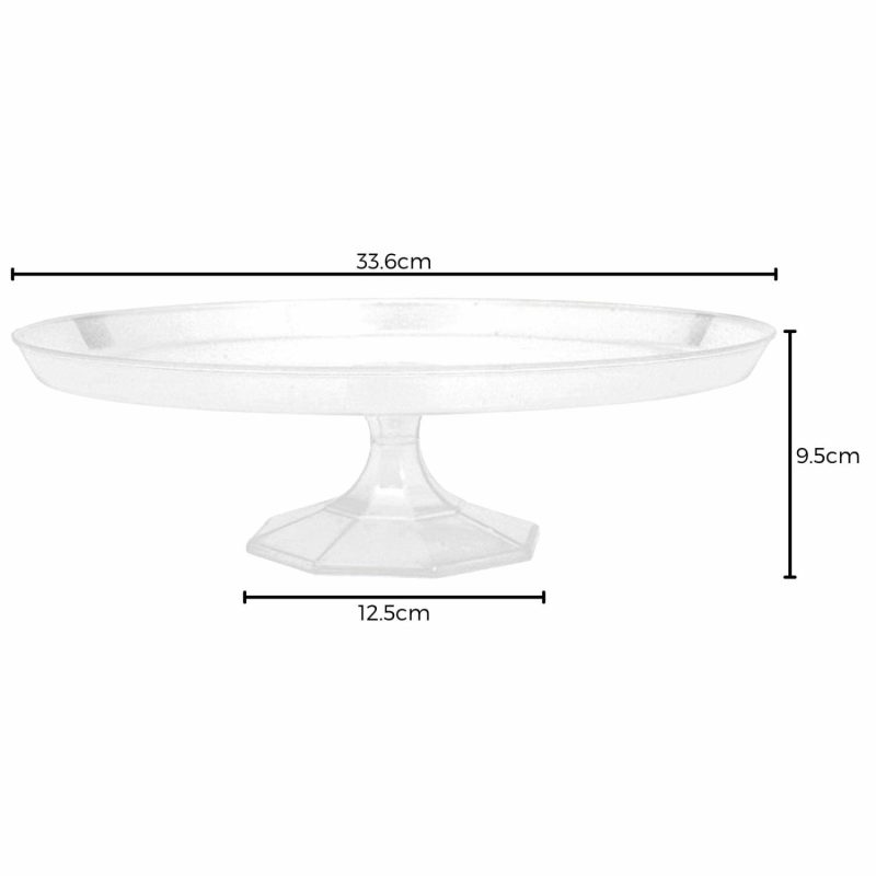 Cake Stands | Clear Round Plastic Cake Stand 33.6Cm Baking & Cake Decorating Cake Stands