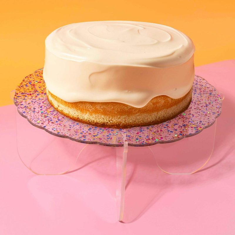 Cake Stands | Glitter Plateau Gateau Acrylic Cake Stand 27Cm Baking & Cake Decorating Cake Stands