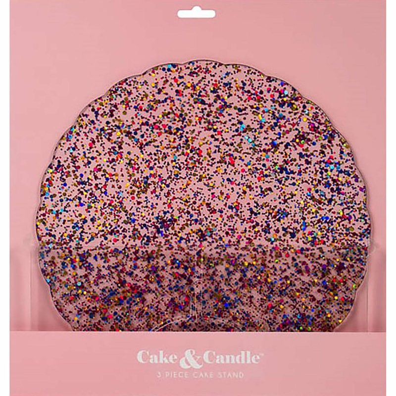 Cake Stands | Glitter Plateau Gateau Acrylic Cake Stand 27Cm Baking & Cake Decorating Cake Stands