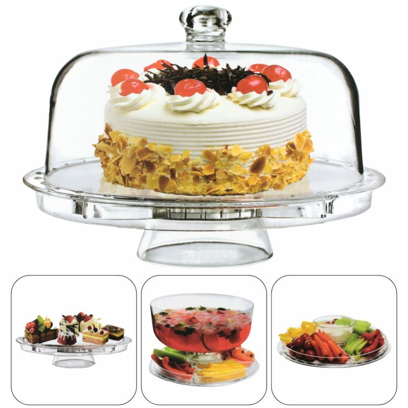 Cake Stands | Lemon & Lime Crystal Multifunction Cake Stand With Lid Baking & Cake Decorating Cake Stands