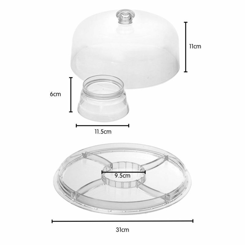 Cake Stands | Lemon & Lime Crystal Multifunction Cake Stand With Lid Baking & Cake Decorating Cake Stands