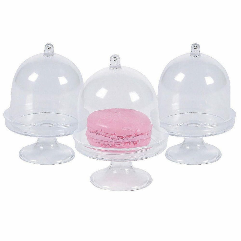 Cake Stands | Mini Plastic Cake Domes (Pack Of 12) Baking & Cake Decorating Cake Stands