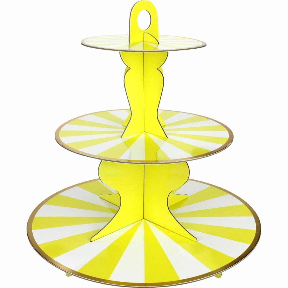 Cake Stands | Yellow & White Candy Stripe Cupcake Stand Baking & Cake Decorating Cake Stands