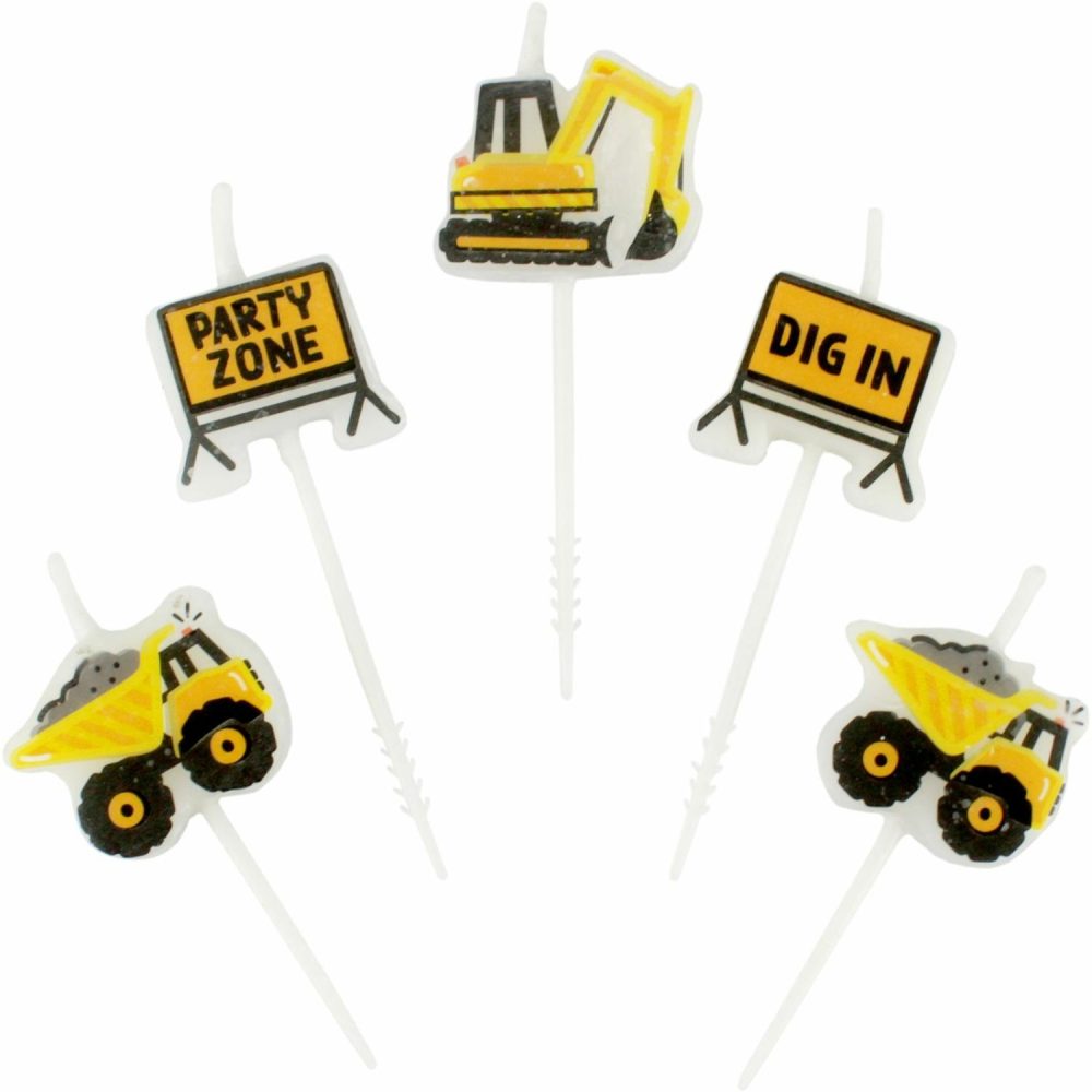 Candles | Construction Party Zone Candles (Set Of 5) Baking & Cake Decorating Candles