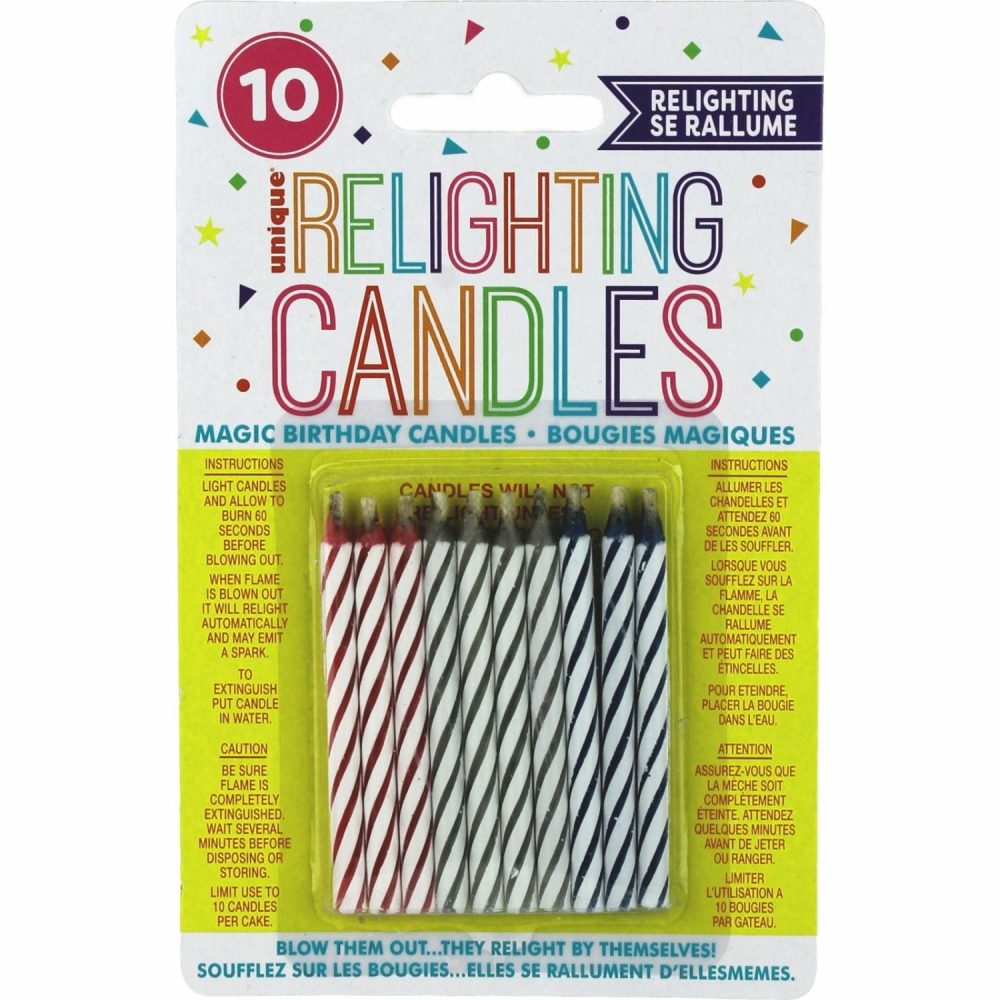 Candles | Magic Relighting Birthday Candles (Pack Of 10) Baking & Cake Decorating Candles