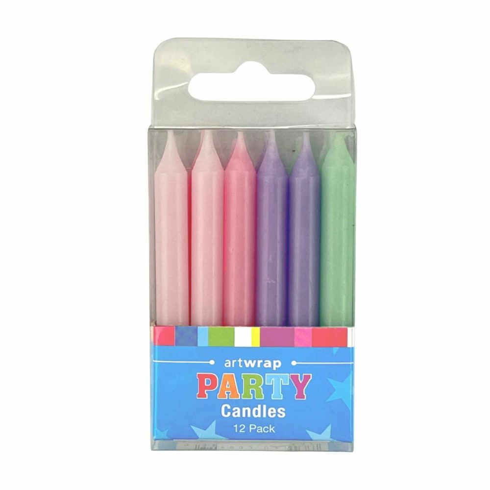 Candles | Pastel Assorted Candles (Pack Of 12) Baking & Cake Decorating Candles