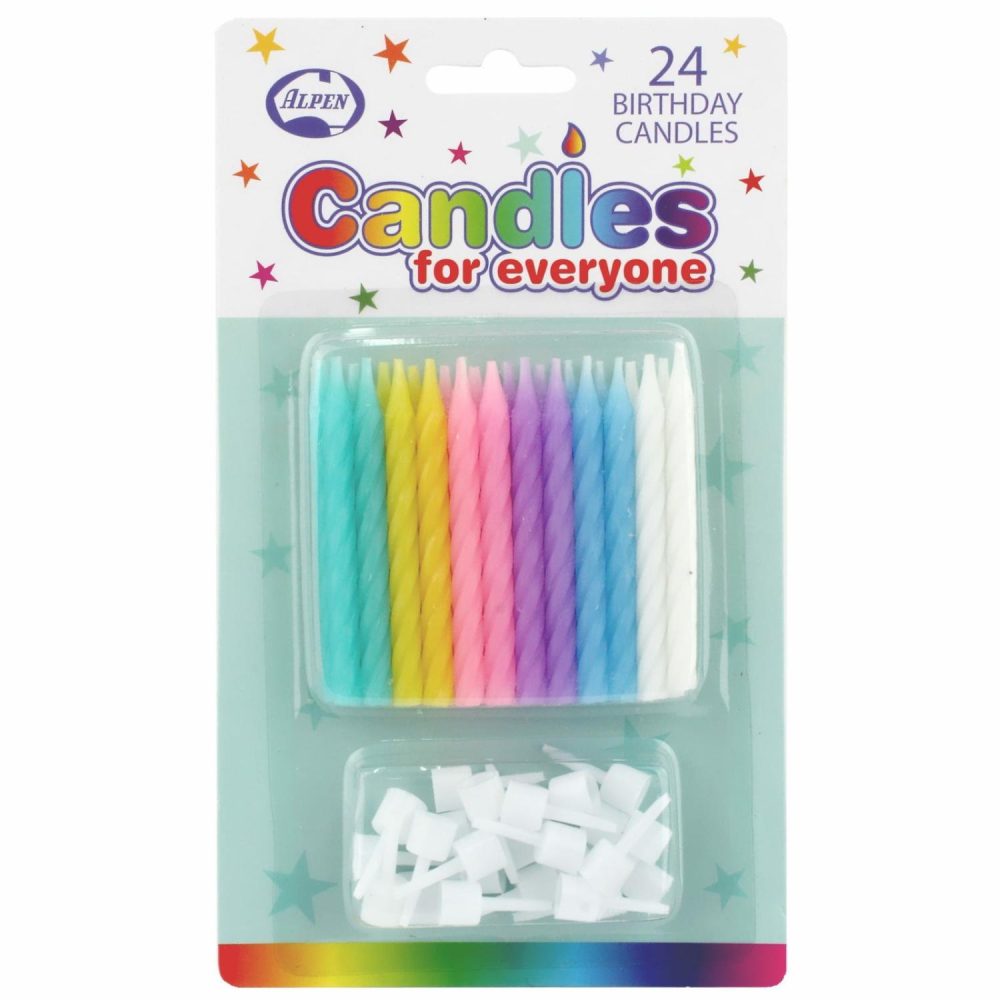 Candles | Pastel Candles (Pack Of 24) Baking & Cake Decorating Candles