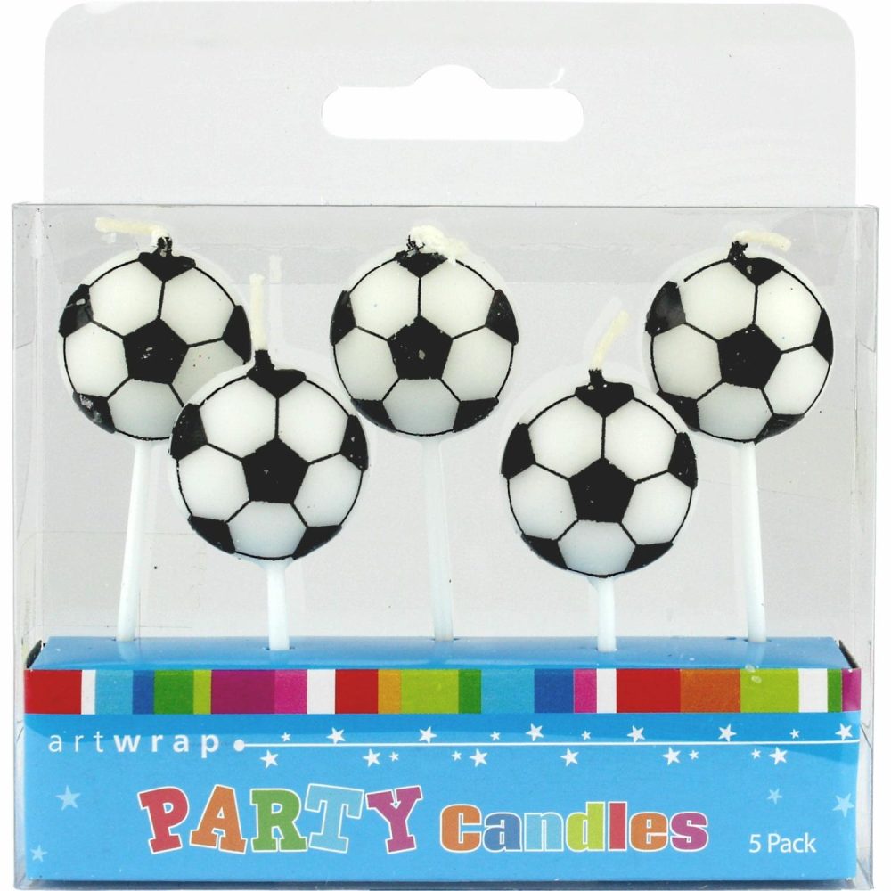 Candles | Soccer Ball Candles (Set Of 5) Baking & Cake Decorating Candles