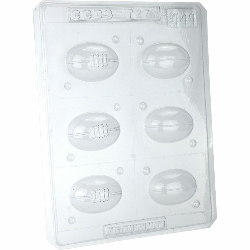 Chocolate Making | Football Plastic Chocolate Moulds (1 Sheet) Baking & Cake Decorating Chocolate Making