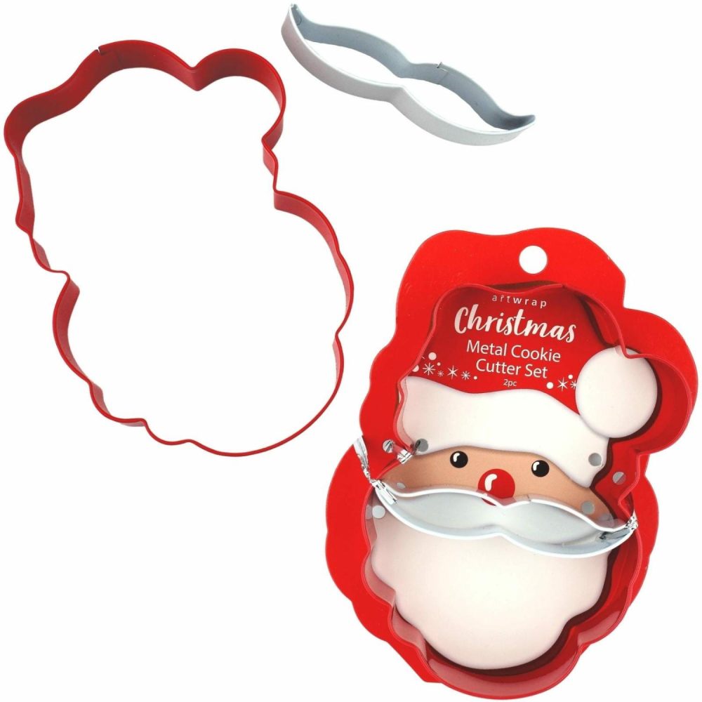 Cookie Cutters | Santa & Moustache Cookie Cutter Set (2 Pieces) Baking & Cake Decorating Cookie Cutters