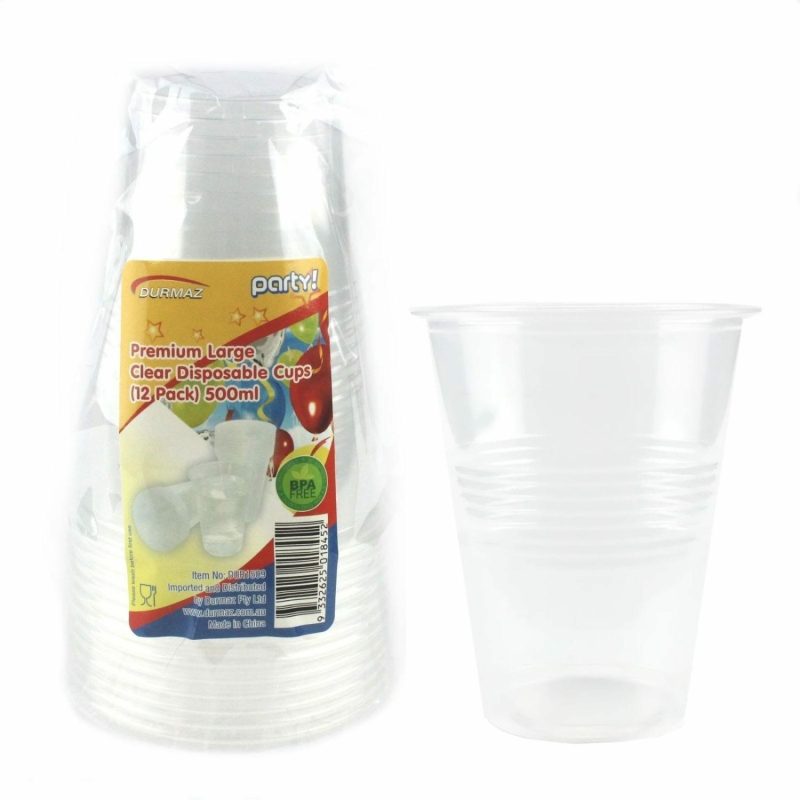 Cups & Glasses | 500Ml Clear Plastic Cups (Pack Of 12) Catering & Kitchen Cups & Glasses