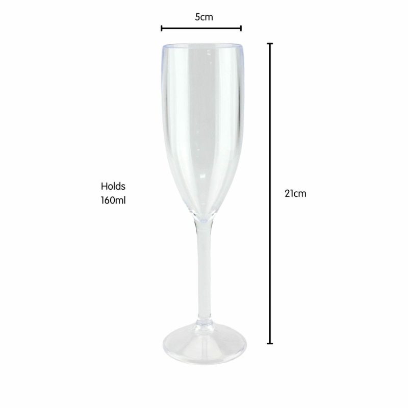 Cups & Glasses | Clear Acrylic Champagne Glass 160Ml Catering & Kitchen Cups & Glasses