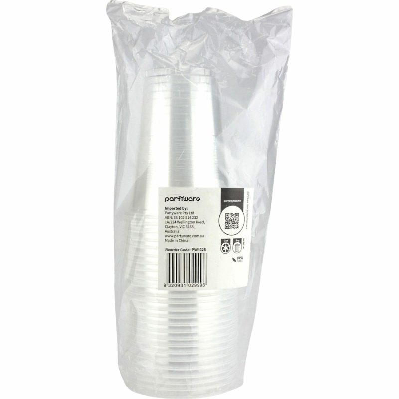 Cups & Glasses | Clear Plastic Cups 275Mls (Pack Of 25) Catering & Kitchen Cups & Glasses