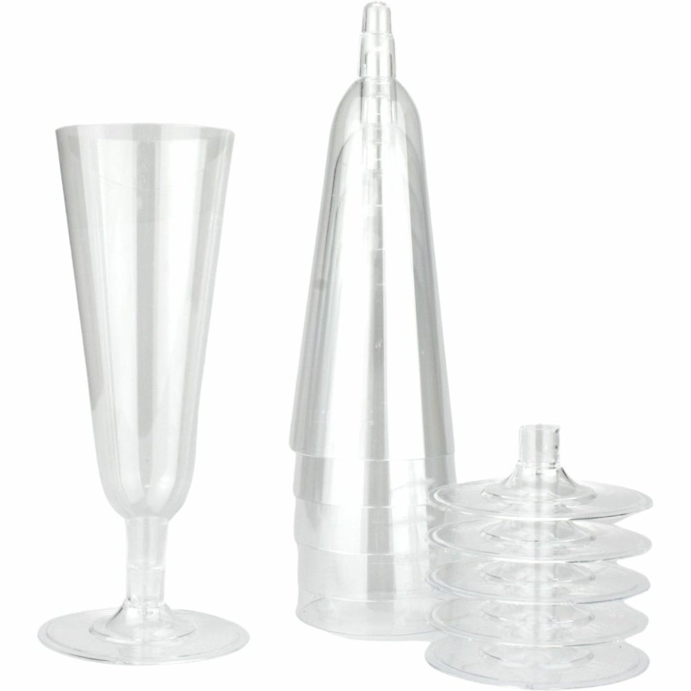 Cups & Glasses | Clear Plastic Reusable Champagne Glasses (Pack Of 6) Catering & Kitchen Cups & Glasses