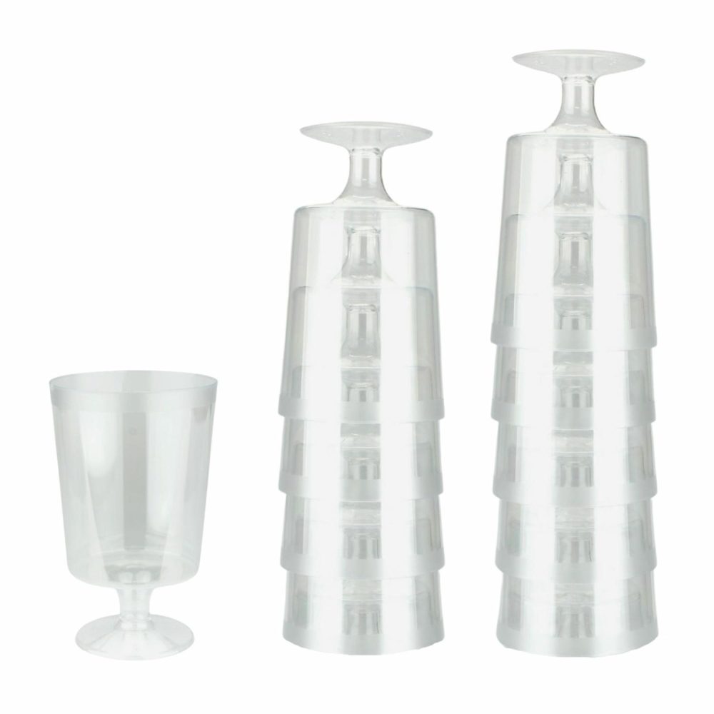 Cups & Glasses | Clear Plastic Reusable Mini Wine Glasses 180Ml (Pack Of 10) Catering & Kitchen Cups & Glasses