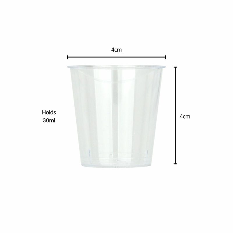 Cups & Glasses | Clear Plastic Reusable Shot Glasses 30Ml (Bulk Pack Of 100) Catering & Kitchen Cups & Glasses