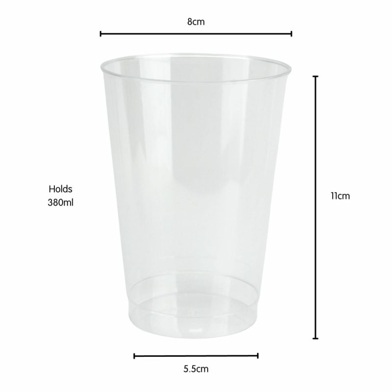 Cups & Glasses | Clear Plastic Reusable Tumbler Glasses 380Ml (Pack Of 10) Catering & Kitchen Cups & Glasses