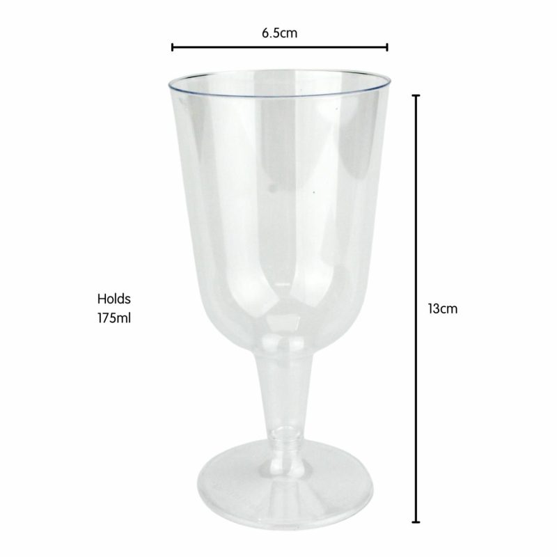 Cups & Glasses | Clear Plastic Reusable Wine Glasses (Pack Of 12) Catering & Kitchen Cups & Glasses