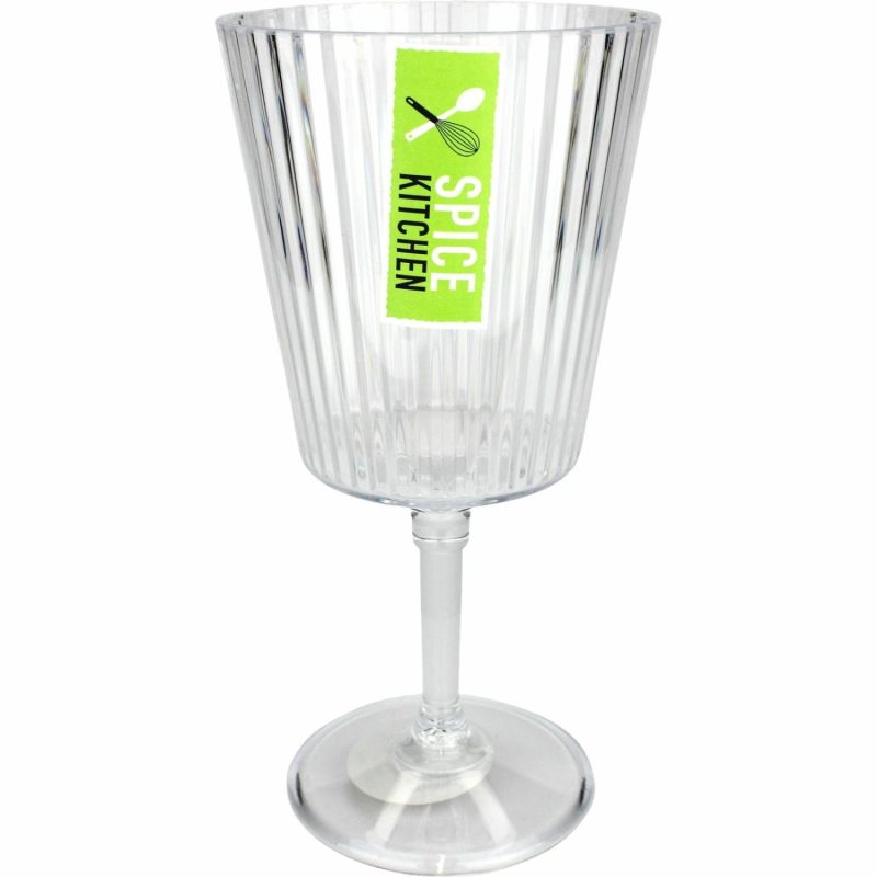 Cups & Glasses | Clear Plastic Ribbed Wine Glass 400Ml Catering & Kitchen Cups & Glasses