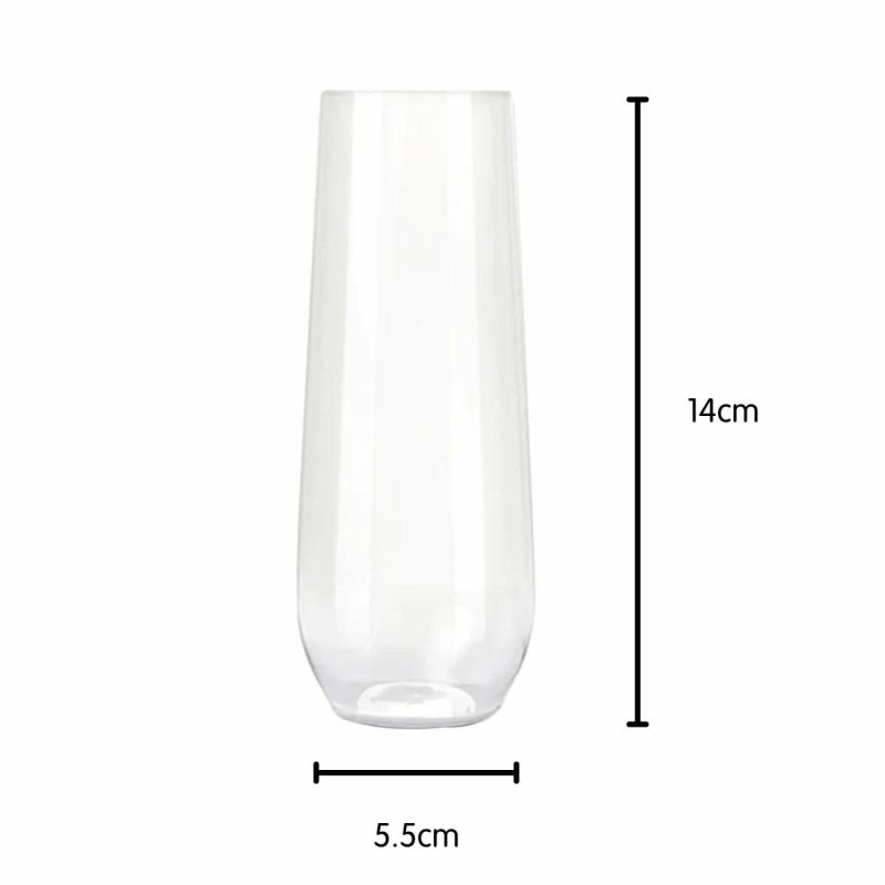 Cups & Glasses | Clear Plastic Stemless Champagne Glasses 250Ml (Pack Of 4) Catering & Kitchen Cups & Glasses