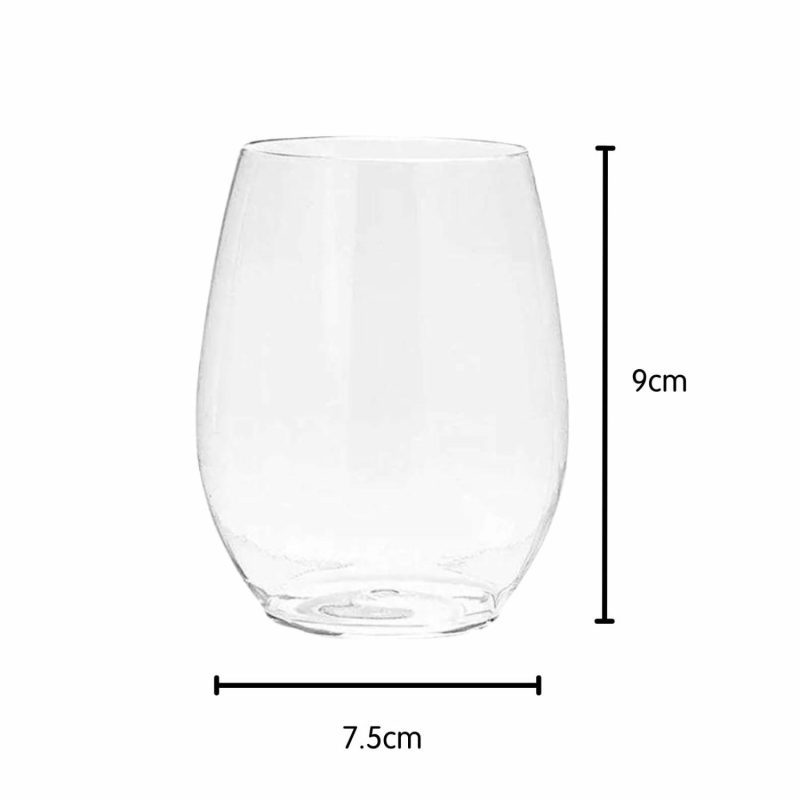 Cups & Glasses | Clear Plastic Stemless Wine Glasses 350Ml (Pack Of 4) Catering & Kitchen Cups & Glasses