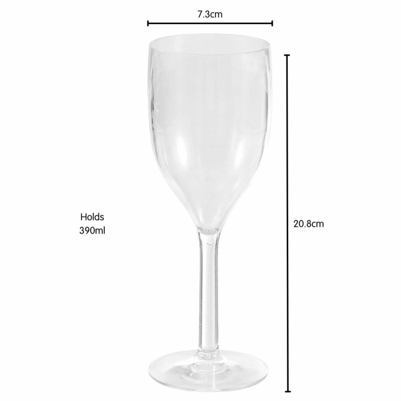 Cups & Glasses | Clear Plastic Wine Glass 390Ml Catering & Kitchen Cups & Glasses