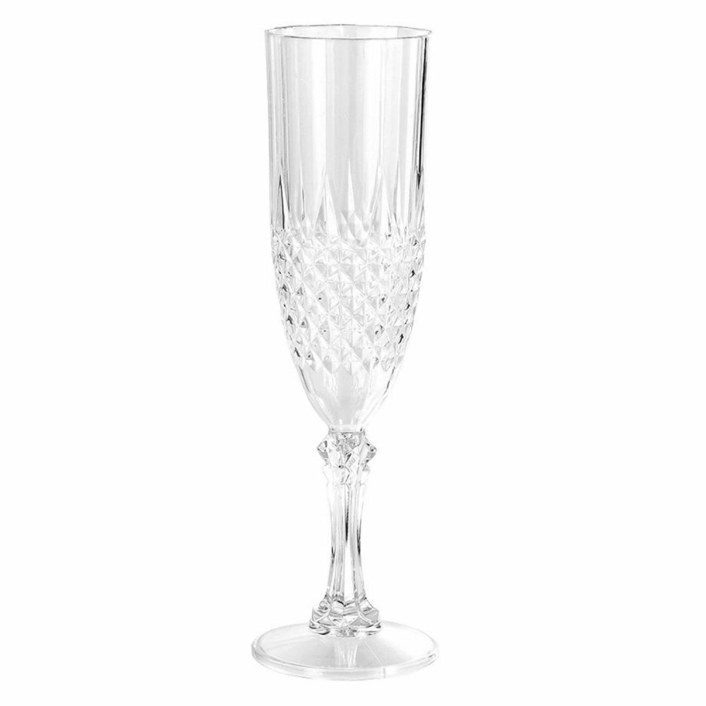 Cups & Glasses | Crystal Style Deco Clear Plastic Champagne Glass 230Ml Catering & Kitchen Cups & Glasses