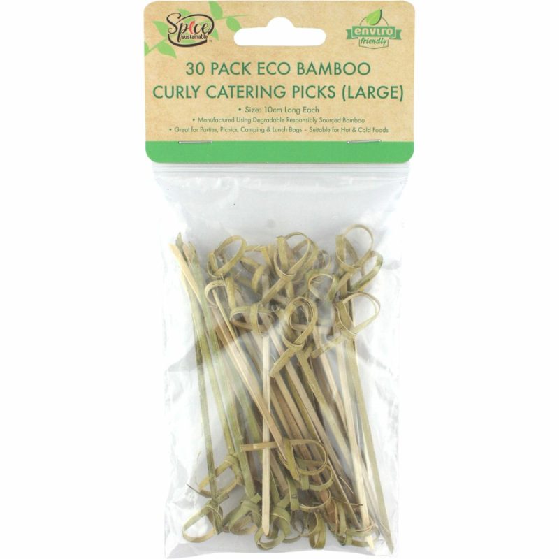 Cutlery & Utensils | Bamboo Curly Catering Picks (Pack Of 30) Catering & Kitchen Cutlery & Utensils