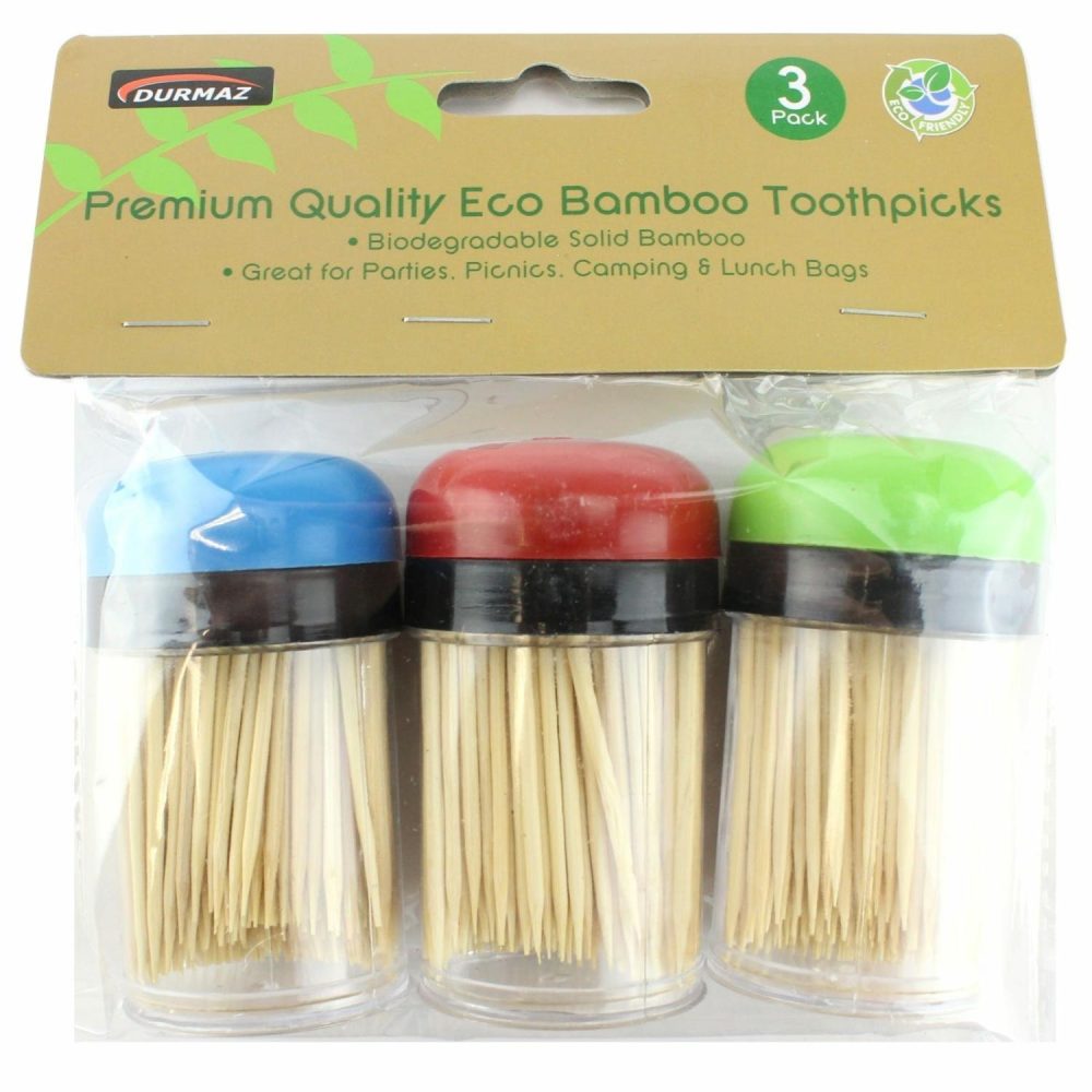 Cutlery & Utensils | Bamboo Toothpick Dispensers (Value Pack Of 3) Catering & Kitchen Cutlery & Utensils