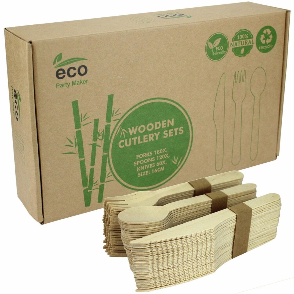 Cutlery & Utensils | Boxed Eco Wooden Cutlery Set (360 Pieces) Catering & Kitchen Cutlery & Utensils