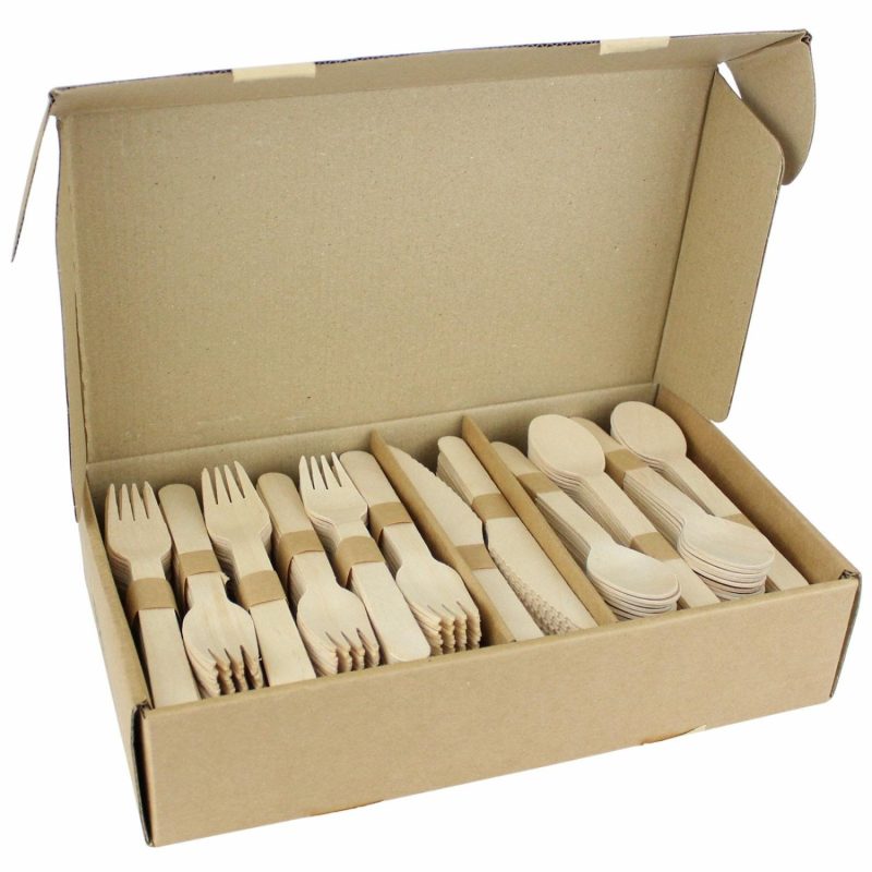 Cutlery & Utensils | Boxed Eco Wooden Cutlery Set (360 Pieces) Catering & Kitchen Cutlery & Utensils