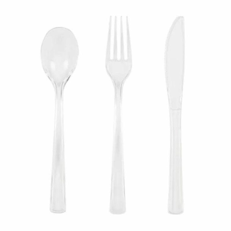 Cutlery & Utensils | Clear Reusable Plastic Cutlery (Pack Of 18) Catering & Kitchen Cutlery & Utensils