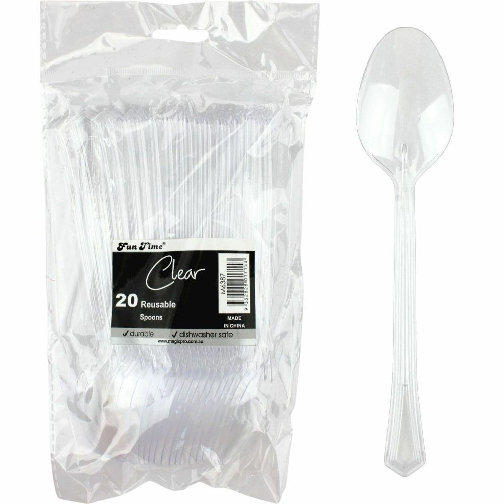 Cutlery & Utensils | Clear Reusable Plastic Spoons (Pack Of 20) Catering & Kitchen Cutlery & Utensils