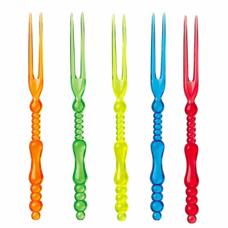 Cutlery & Utensils | Coloured Plastic Cocktail Forks (Pack Of 25) Catering & Kitchen Cutlery & Utensils