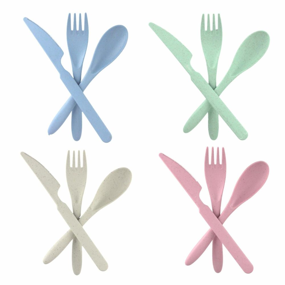 Cutlery & Utensils | Coloured Wheat Straw Cutlery Sets (12 Pieces) Catering & Kitchen Cutlery & Utensils