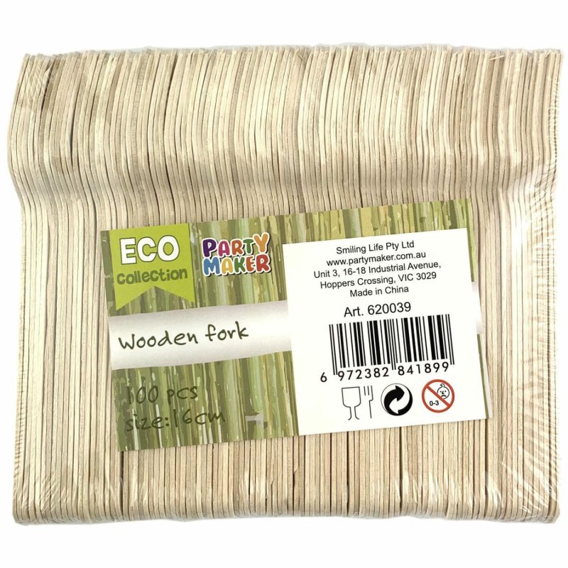 Cutlery & Utensils | Eco Wooden Forks (Bulk Pack Of 100) Catering & Kitchen Cutlery & Utensils