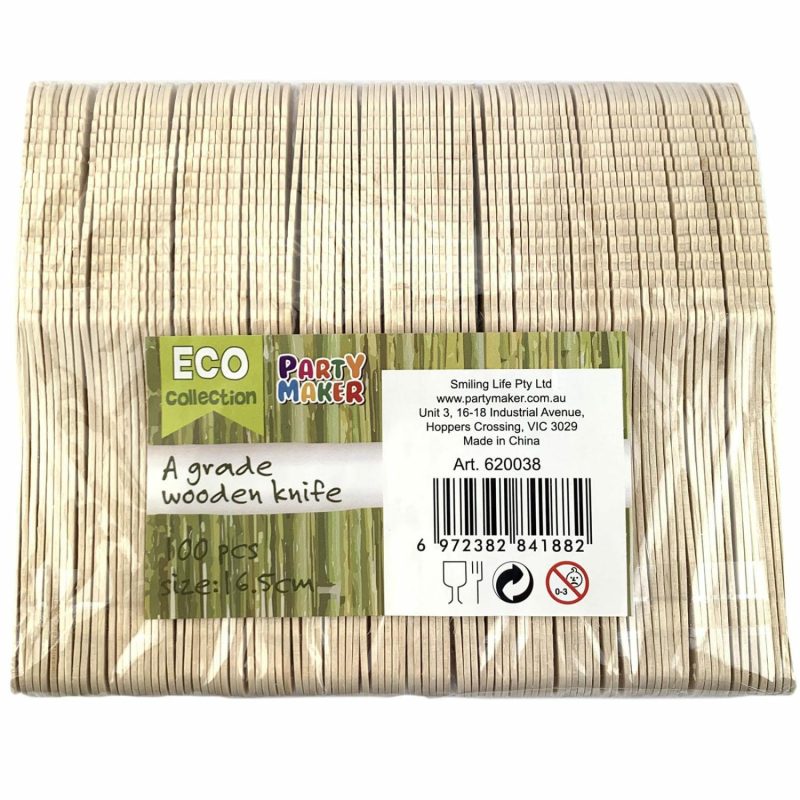 Cutlery & Utensils | Eco Wooden Knives (Bulk Pack Of 100) Catering & Kitchen Cutlery & Utensils