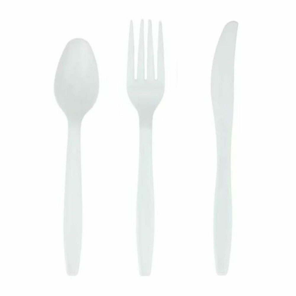 Cutlery & Utensils | Everyday Living Reusable White Plastic Cutlery (Pack Of 24) Catering & Kitchen Cutlery & Utensils