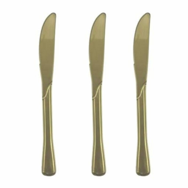 Cutlery & Utensils | Gold Reusable Plastic Knives (Pack Of 25) Catering & Kitchen Cutlery & Utensils