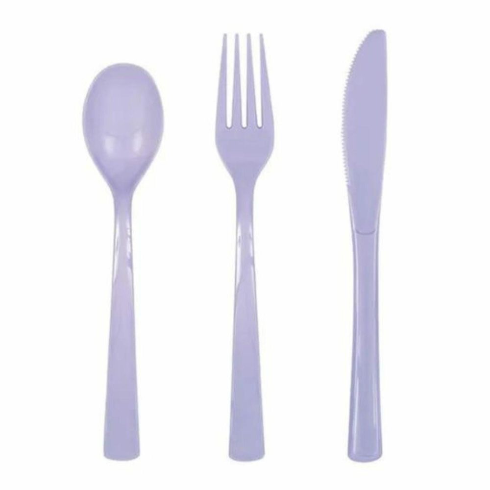 Cutlery & Utensils | Lavender Reusable Plastic Cutlery (Pack Of 18) Catering & Kitchen Cutlery & Utensils